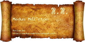Medus Márton névjegykártya